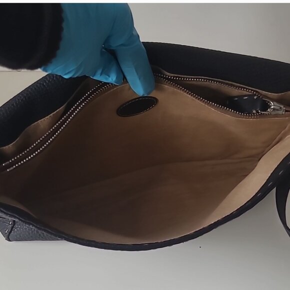 FENDI Black Leather Messenger Bag - Picture 13 of 16